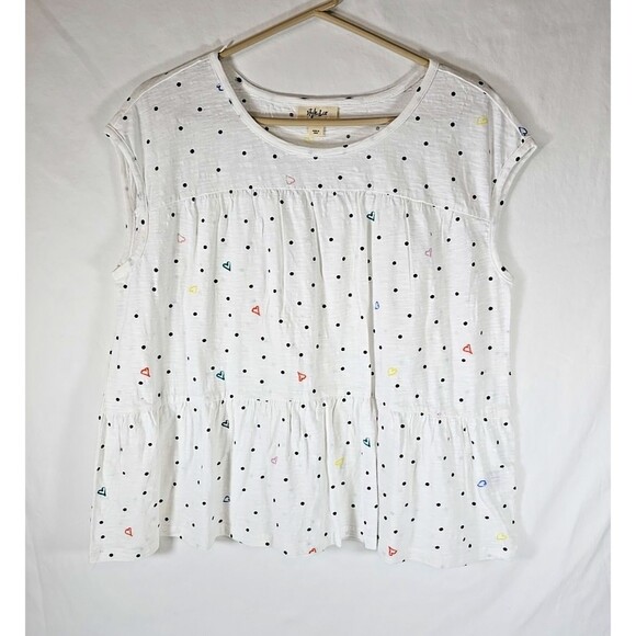 Set of 3 Style & Co Red White Blue Stripe Cap Sleeve Ruffle Hem Cotton Sz XL - Picture 6 of 15